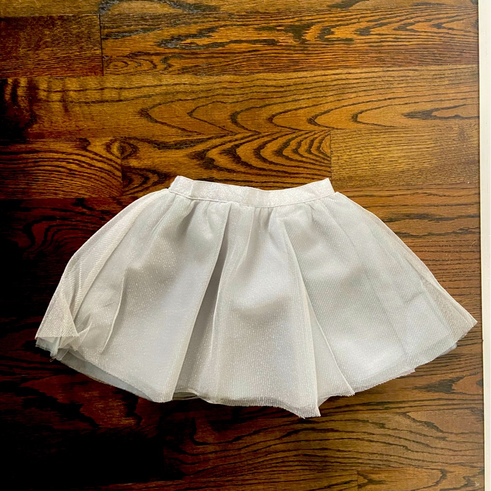 Janie and Jack Tulle Glitter Silver Skirt Holiday Christmas Winter